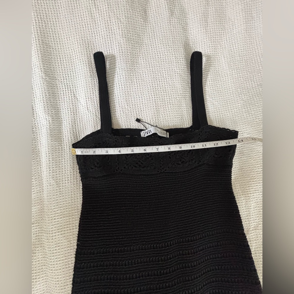 Zara Black Crochet Maxi Dress | Size S - Picture 5 of 7
